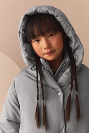 Grey Shower Resistant Double Layer Padded Coat (3-16yrs) - Image 5 of 9