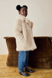 Cream Cream Faux Fur Coat (3-16yrs) - Image 2 of 9