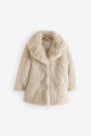 Cream Cream Faux Fur Coat (3-16yrs) - Image 6 of 9