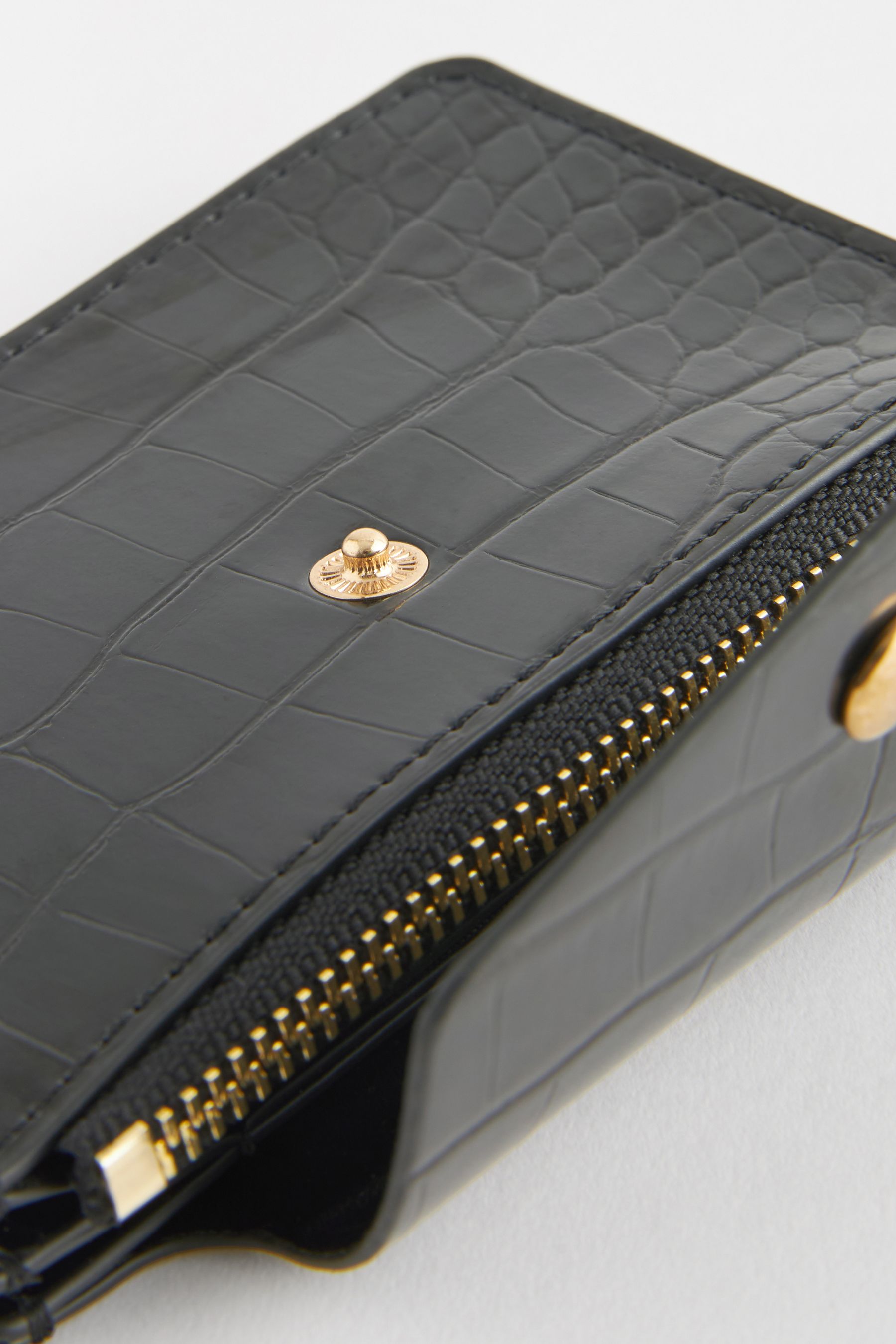 Black croc card holder store