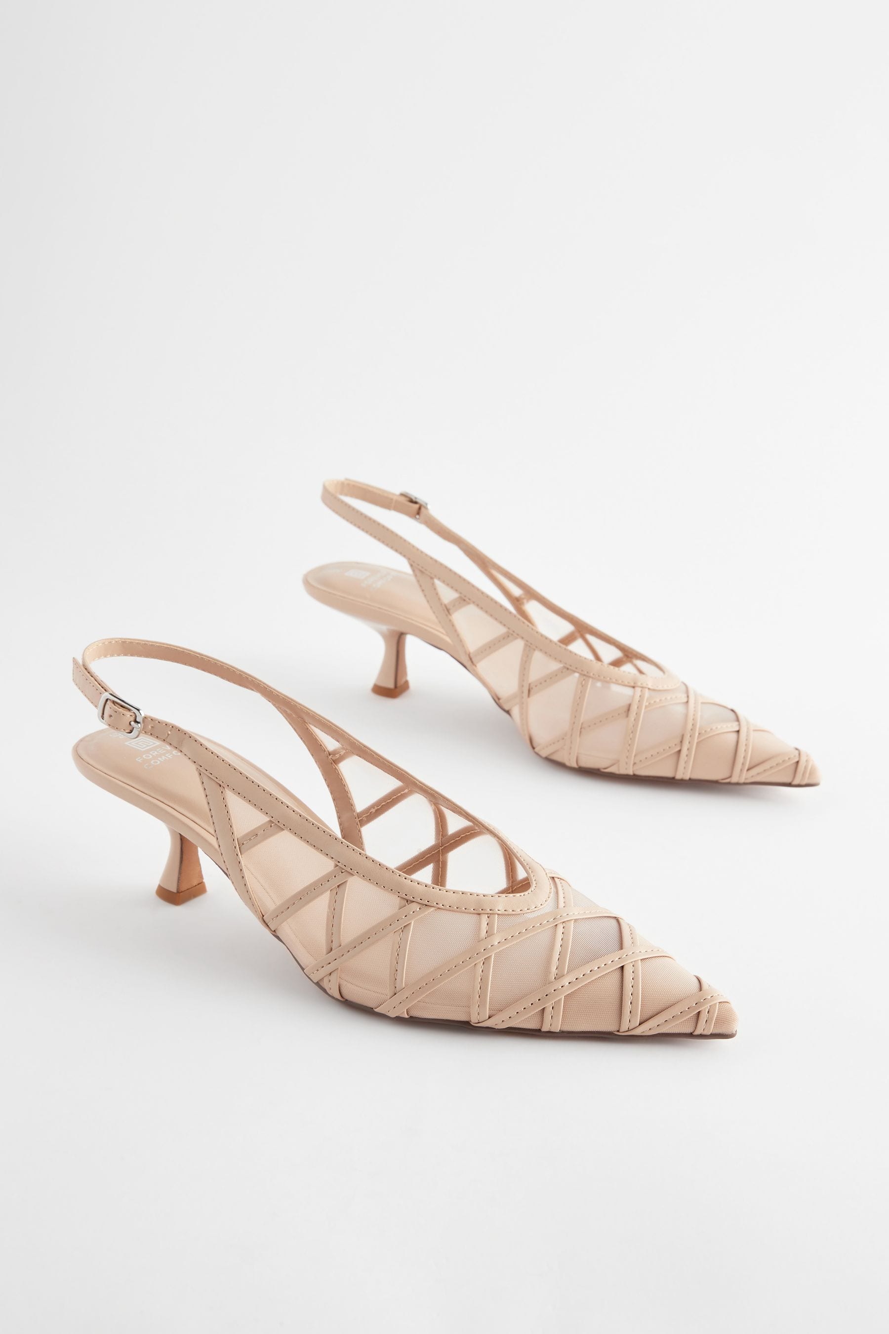 Buy Pink Forever Comfort Mesh Panel Point Toe Slingback Heels from the Next UK online shop