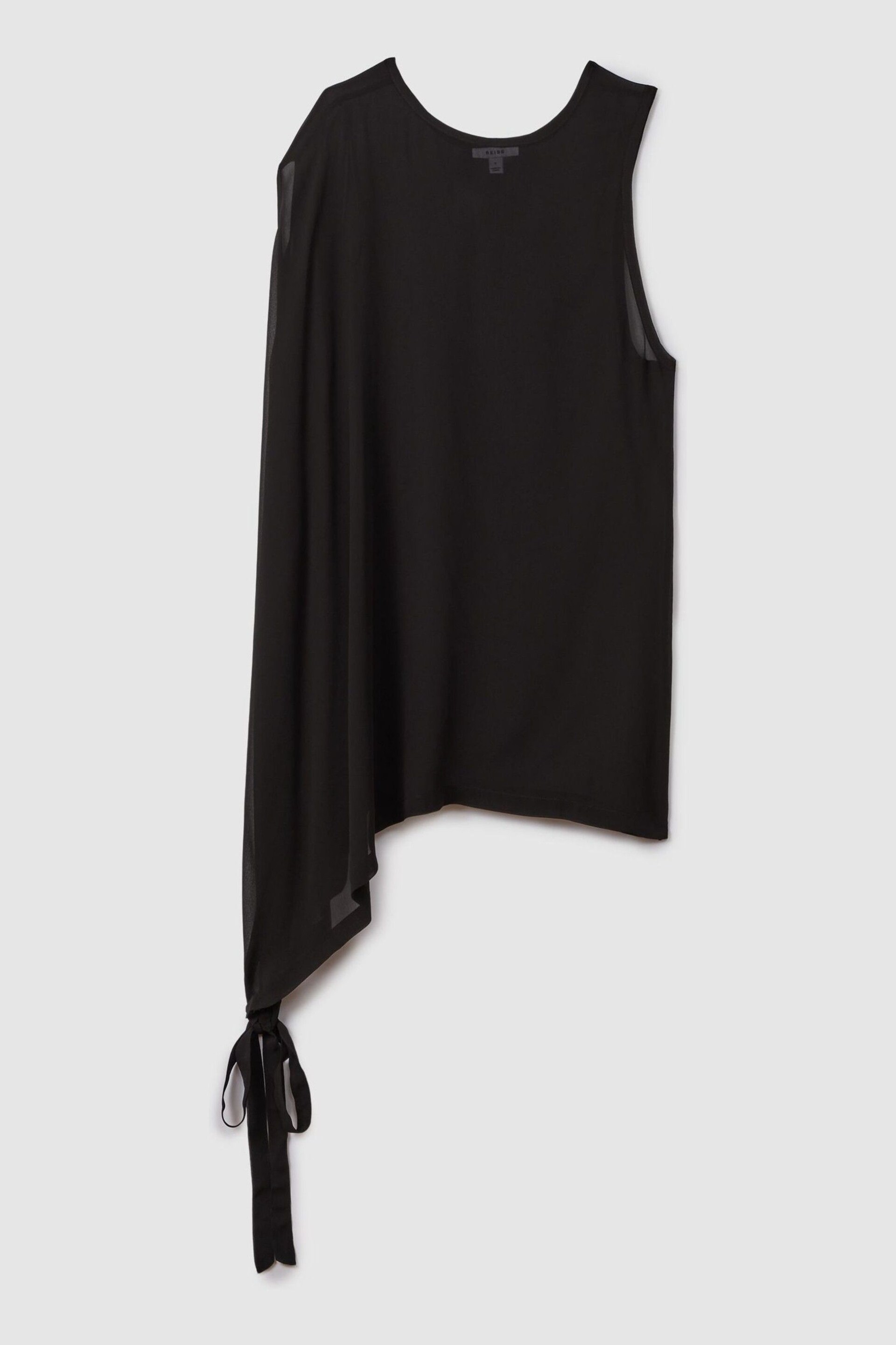 Reiss Black Anya Sheer Draped Sleeve Cover Up - Image 2 of 5