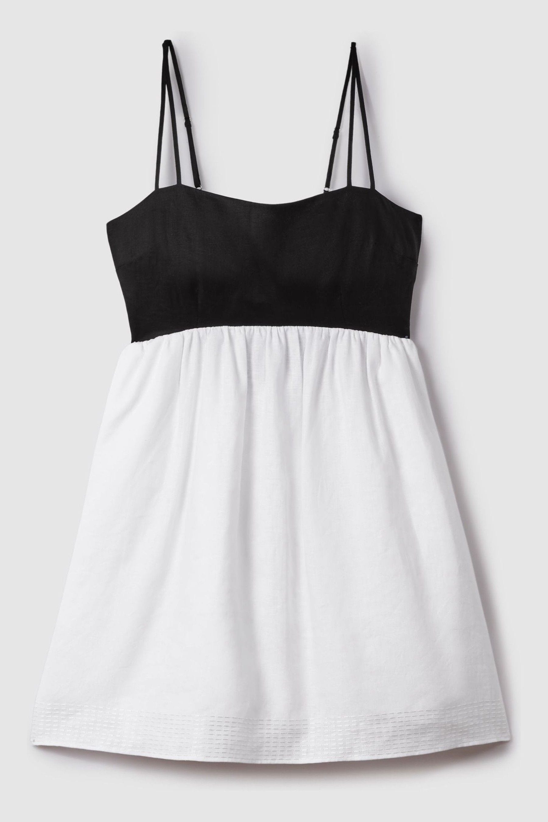Buy Reiss Black White Hadley Linen Colourblock Mini Dress from Next Netherlands