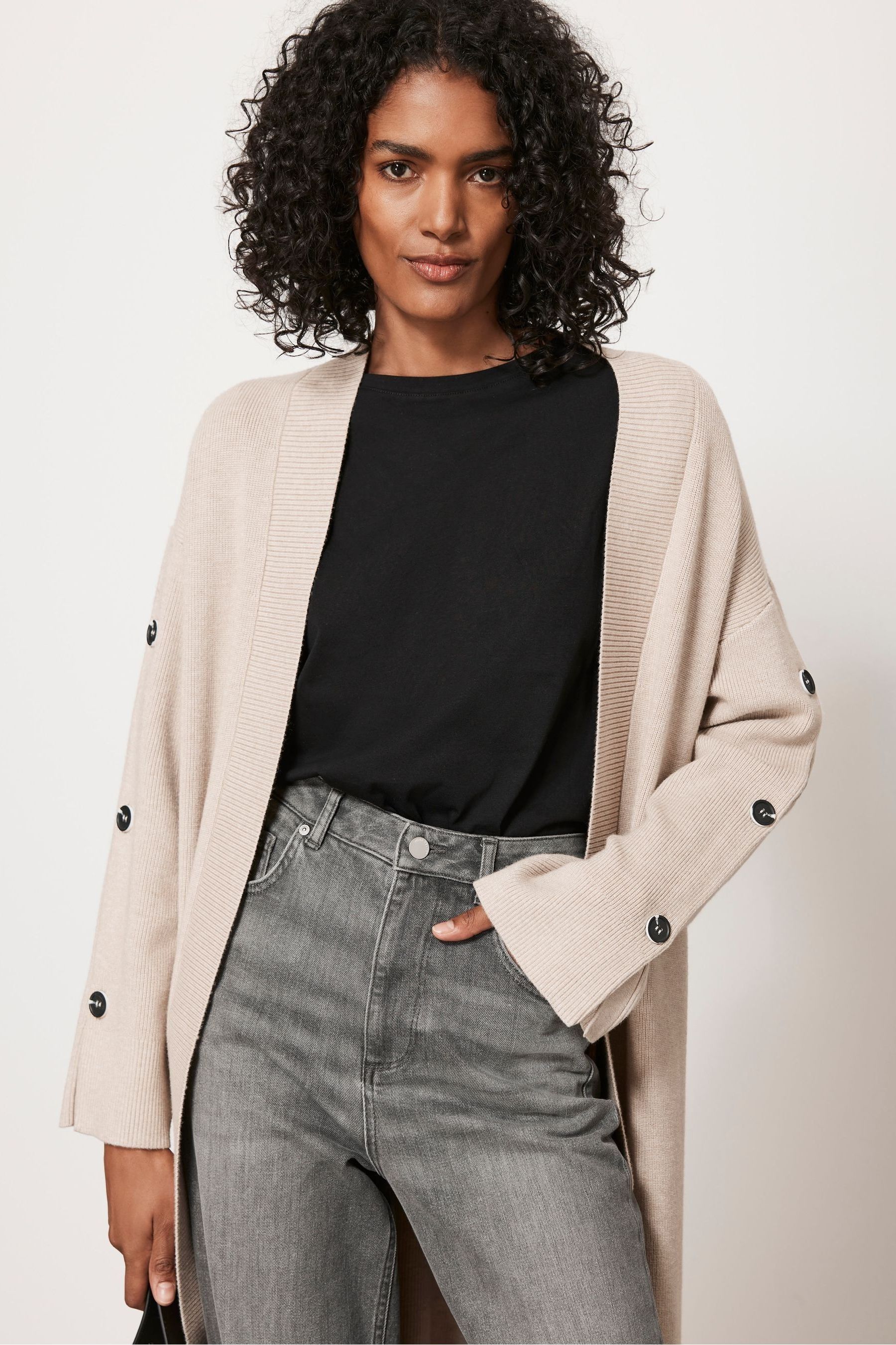 Buy Mint Velvet Natural Cream Knit Midi Cardigan from Next Lithuania