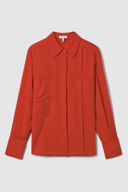 Reiss Red Rose Contrast Trim Button-Through Shirt - Image 2 of 7