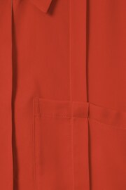 Reiss Red Rose Contrast Trim Button-Through Shirt - Image 7 of 7