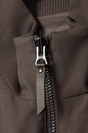 Reiss Brown Rufus Funnel Neck Zip-Through Jacket - Image 6 of 6