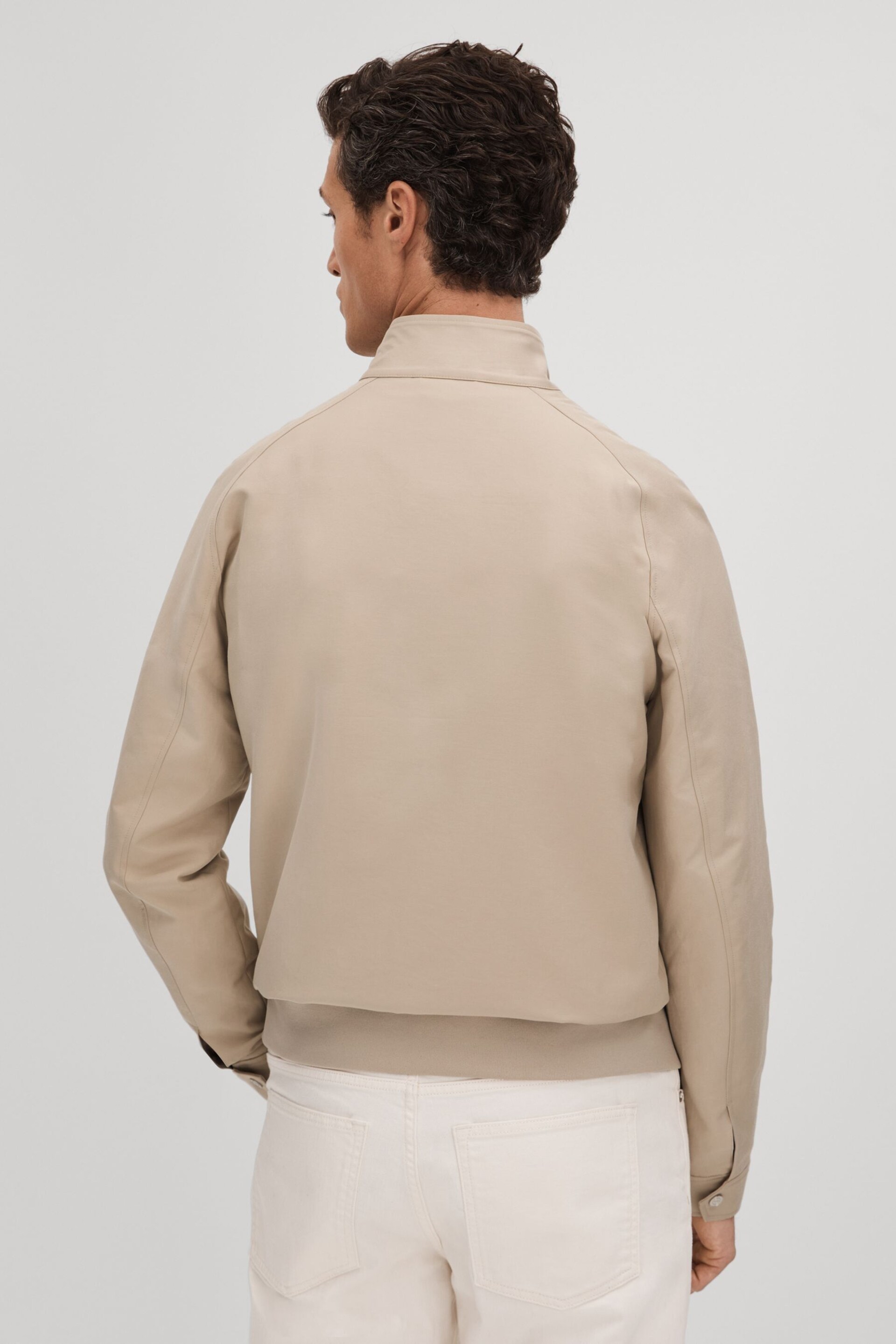 Reiss Stone Peggy Cotton Blend Zip-Through Jacket - Image 6 of 7