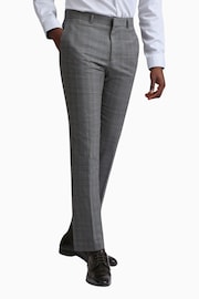 Ted Baker Tailoring Grey Miken Slim Fit Check Trousers - Image 1 of 3