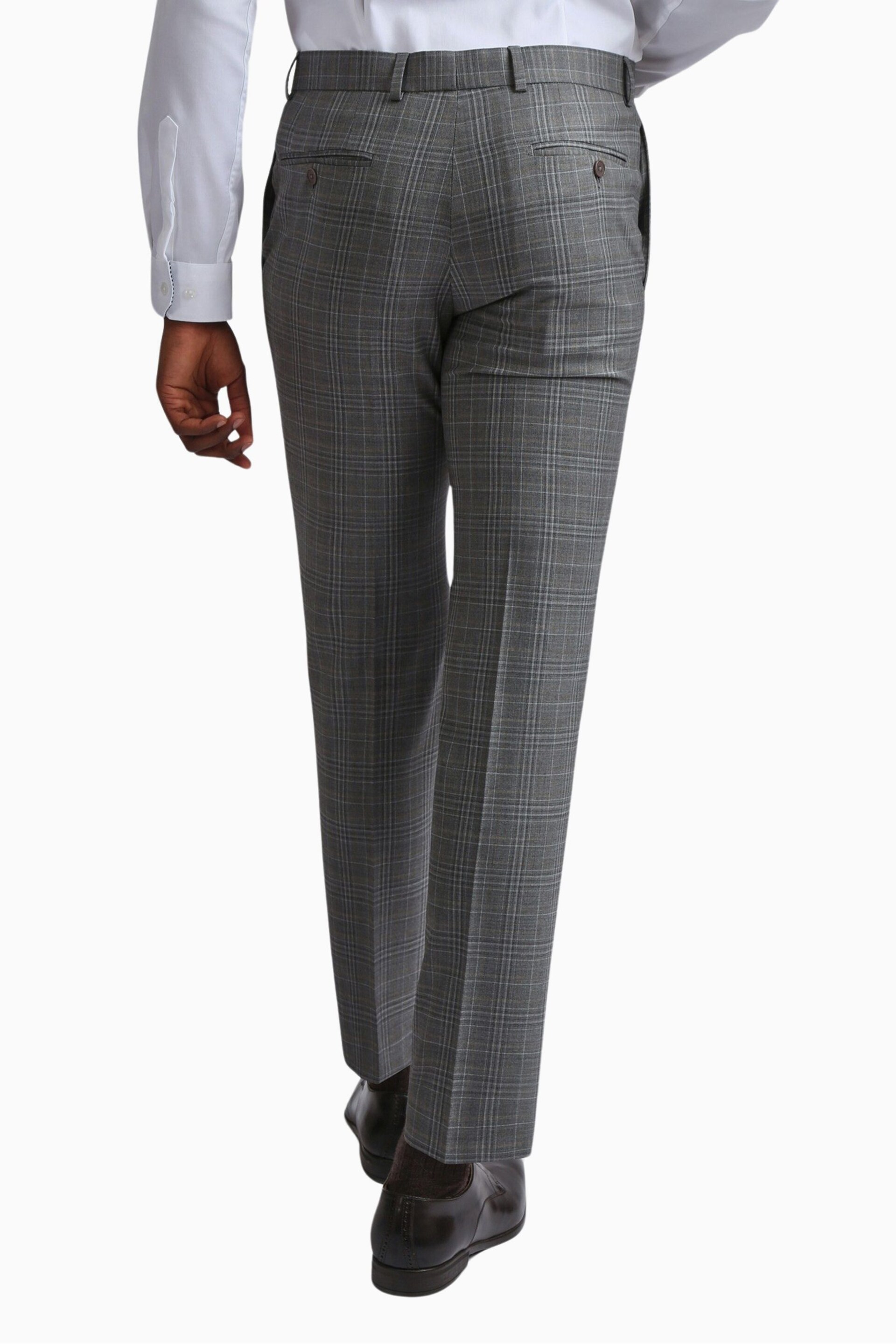 Ted Baker Tailoring Grey Miken Slim Fit Check Trousers - Image 2 of 3