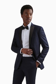 Ted Baker Tailoring Blue Slim Fit Tuxedo Jacket - Image 1 of 6