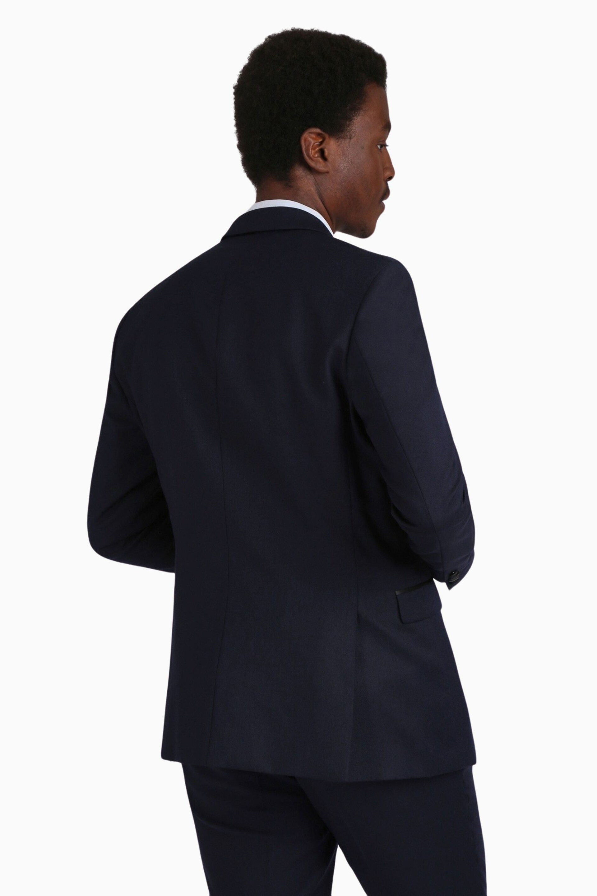 Ted Baker Tailoring Blue Slim Fit Tuxedo Jacket - Image 2 of 6