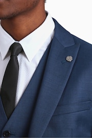 Ted Baker Tailoring Blue Tai Slim Fit Semi Plain Jacket - Image 5 of 7