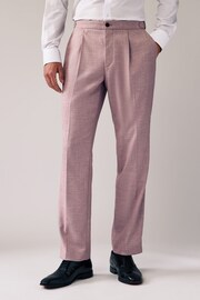 Pink Textured Side Adjuster Trousers - Image 1 of 8