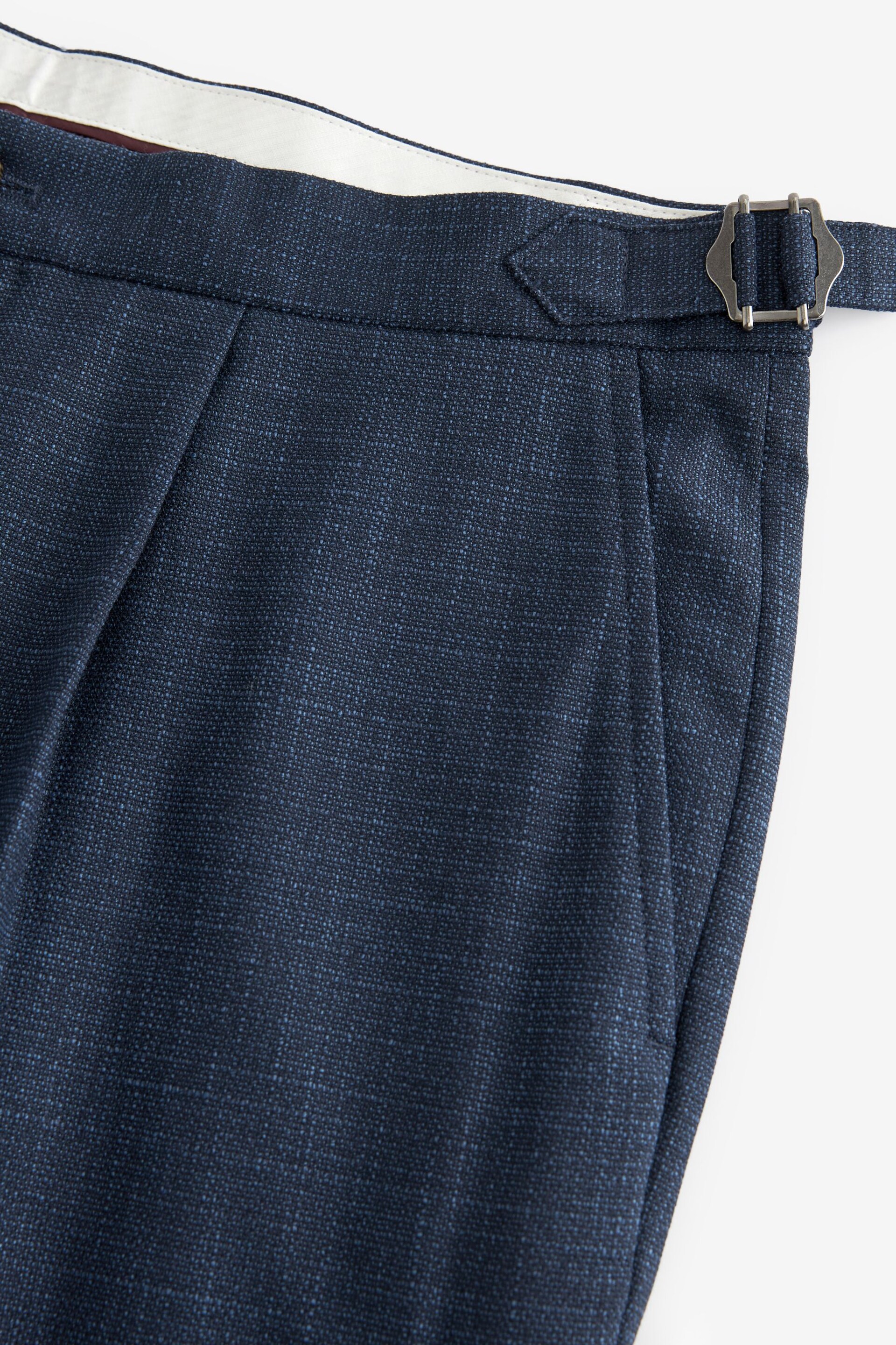 Navy Textured Side Adjuster Trousers - Image 8 of 10