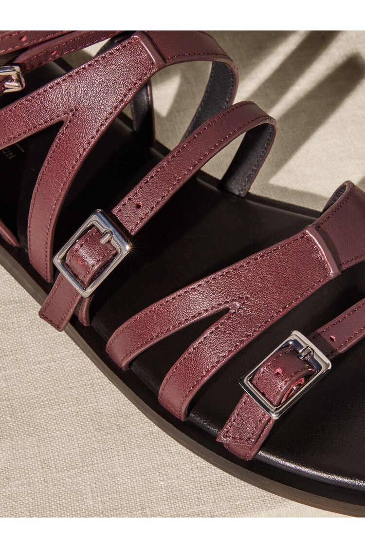 Buy Burgundy Red Premium Leather Strappy Sandals from Next Germany