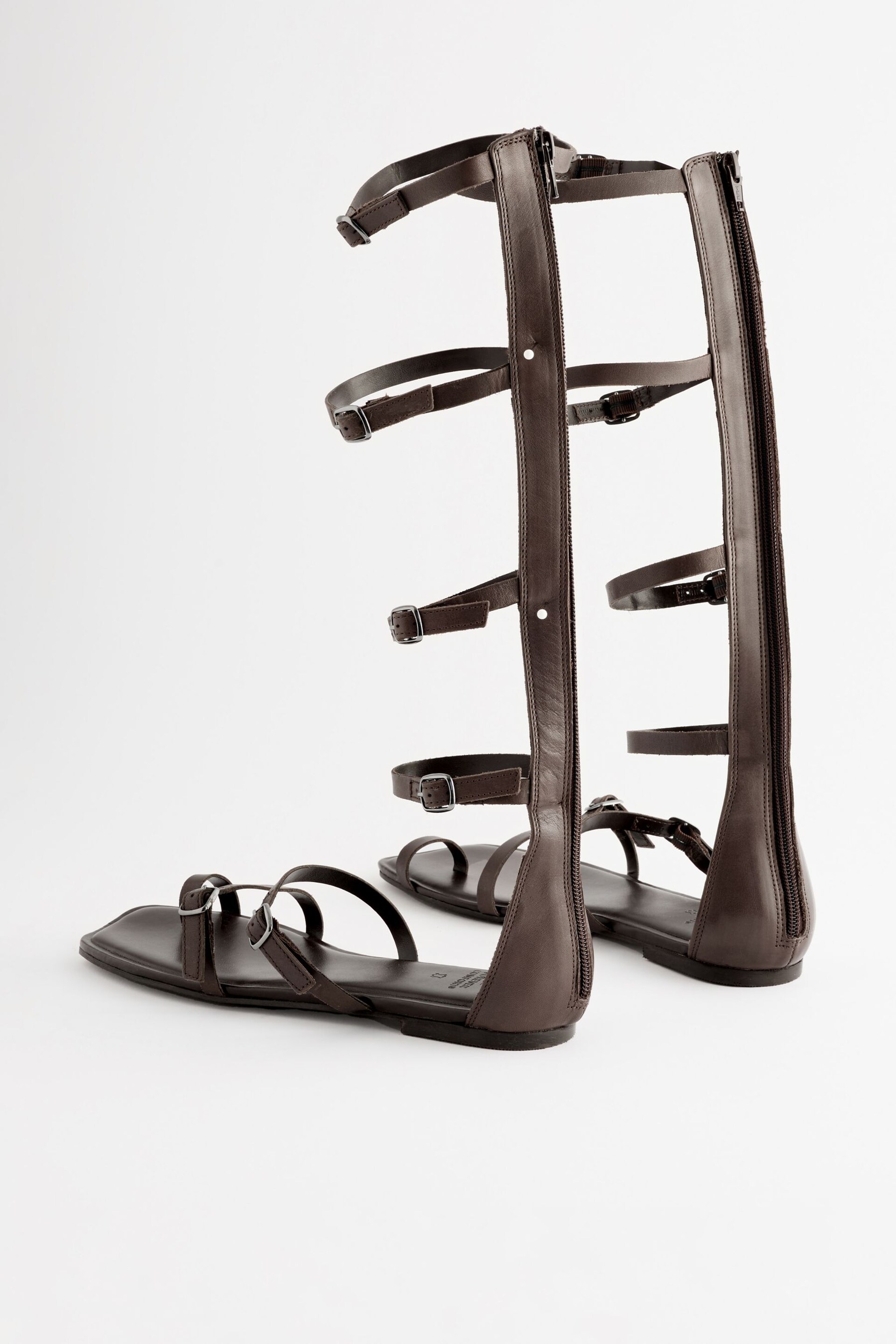 Chocolate Brown Forever Comfort® Strappy Midi Sandals - Image 8 of 12