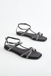 Black Forever Comfort® Embellished Strappy Sandals - Image 4 of 8