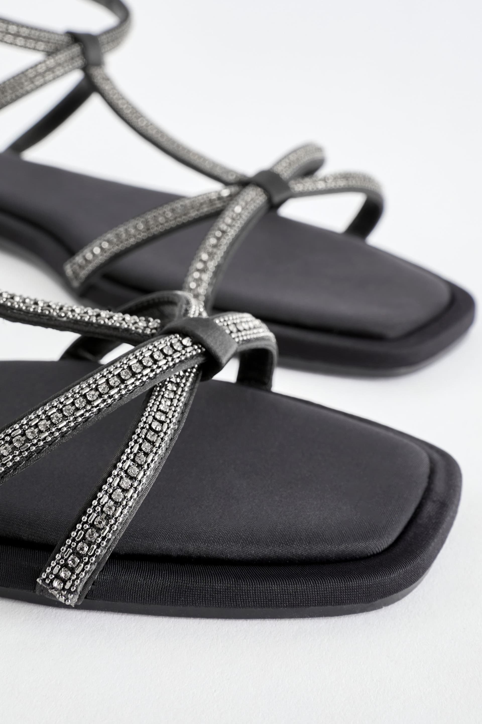 Black Forever Comfort® Embellished Strappy Sandals - Image 5 of 8