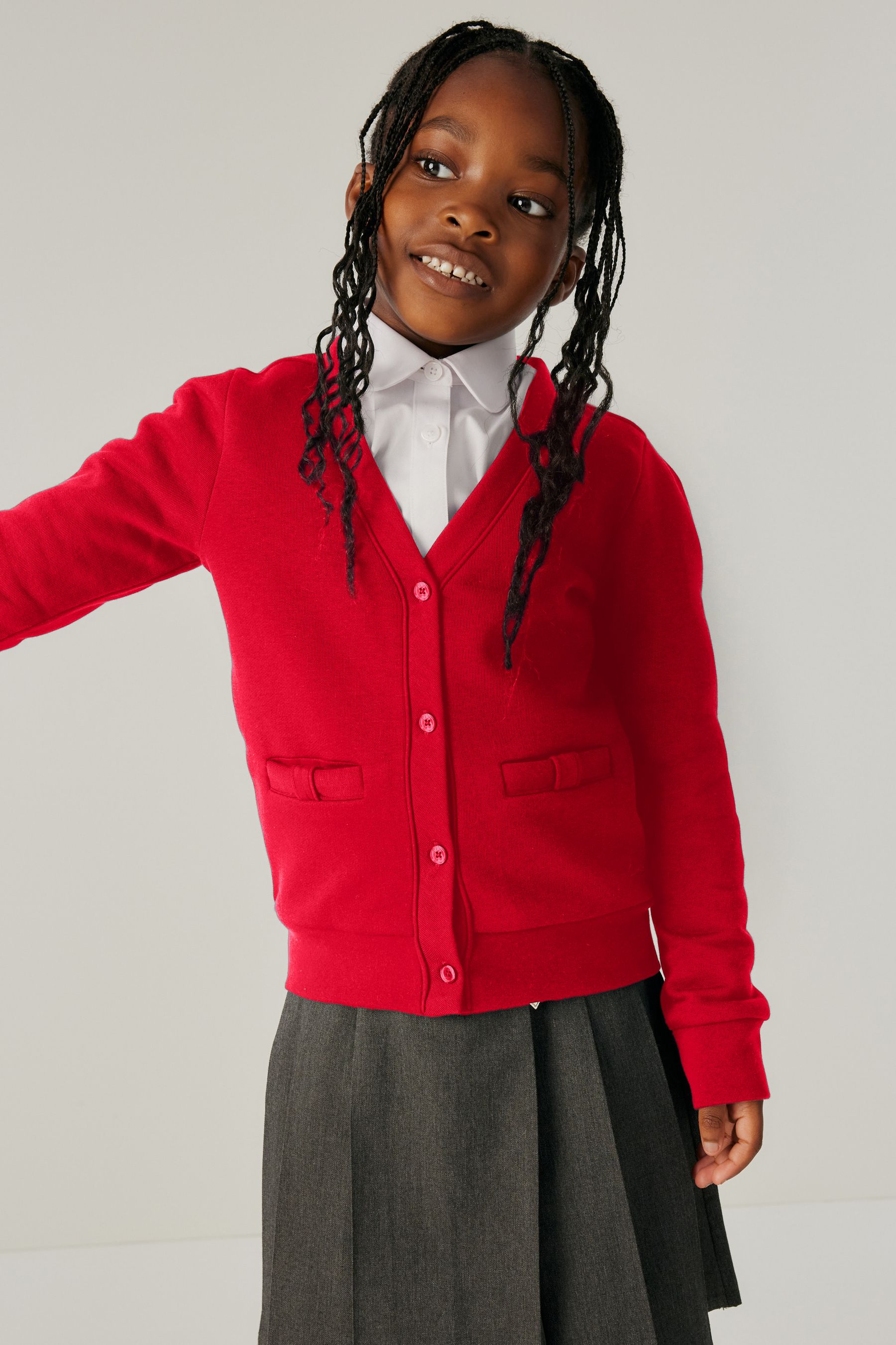 Clarks Red School Sweat Cardigan