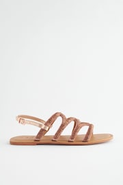 Rose Gold Regular/Wide Fit Forever Comfort® Beaded Slingback Sandals - Image 5 of 10
