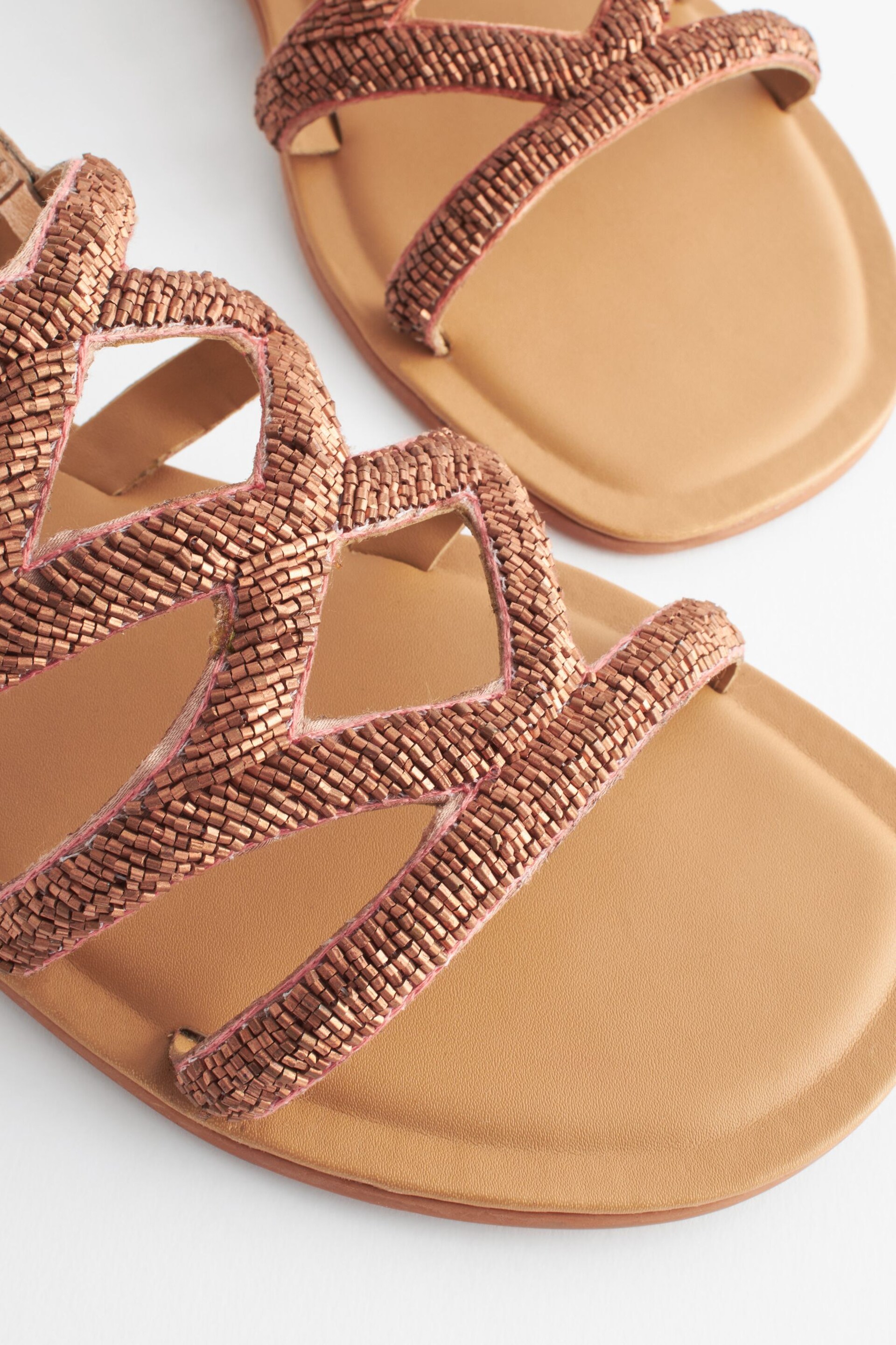 Rose Gold Regular/Wide Fit Forever Comfort® Beaded Slingback Sandals - Image 7 of 10