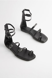 Black Forever Comfort® Strappy Ankle Sandals - Image 6 of 10