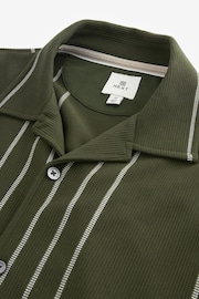 Olive Green Textured Jersey Short Sleeve Shirt - Image 7 of 7