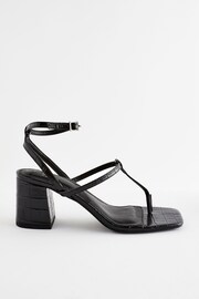 Black Forever Comfort® Toe Post Block Heel Sandals - Image 2 of 6