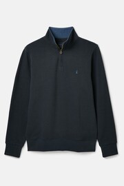 Joules Alistair Navy Quarter Zip Cotton Sweatshirt - Image 7 of 7