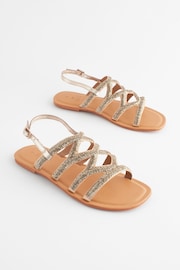 Gold Regular/Wide Fit Forever Comfort® Beaded Slingback Sandals - Image 1 of 7