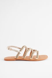 Gold Regular/Wide Fit Forever Comfort® Beaded Slingback Sandals - Image 2 of 7