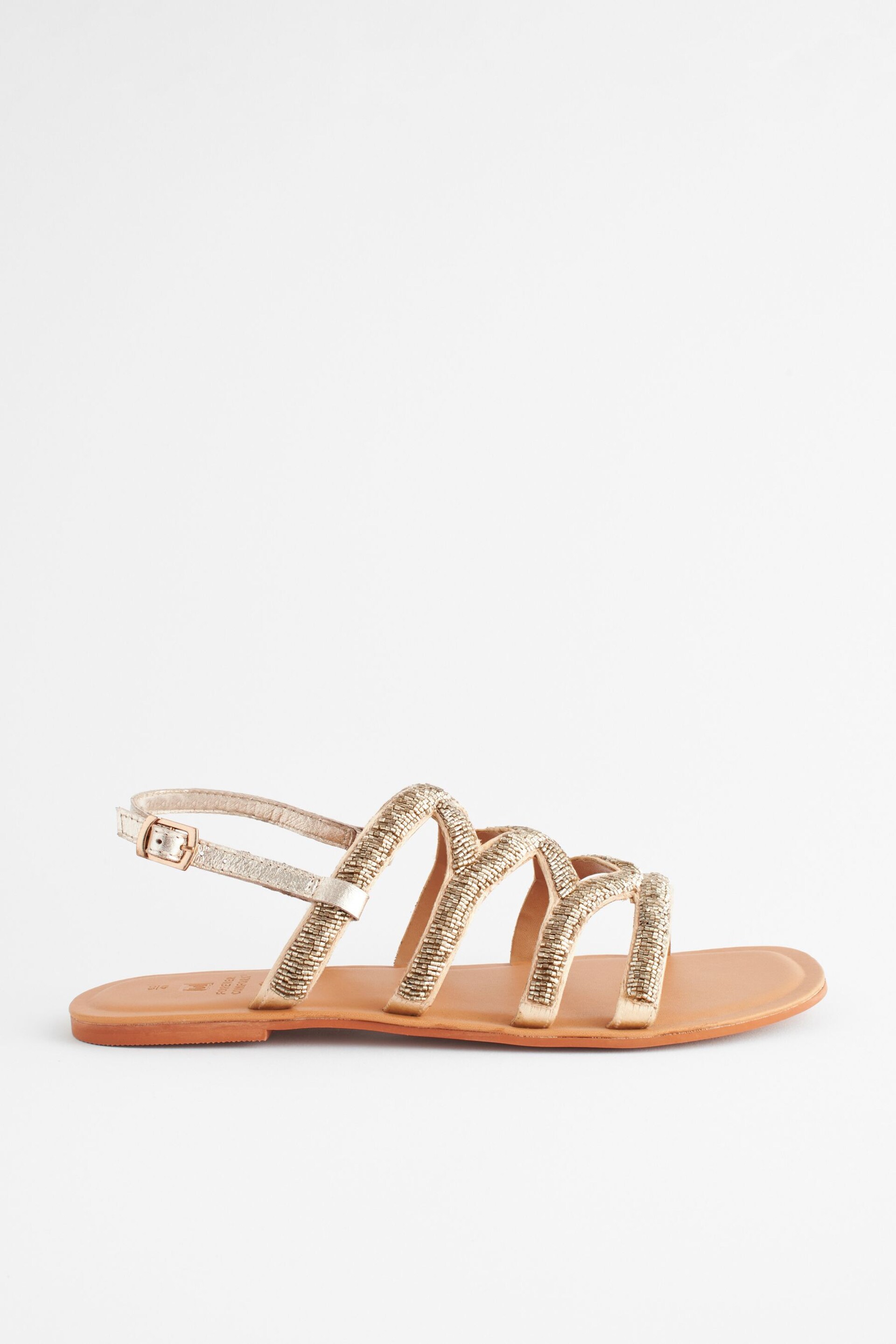 Gold Regular/Wide Fit Forever Comfort® Beaded Slingback Sandals - Image 2 of 7