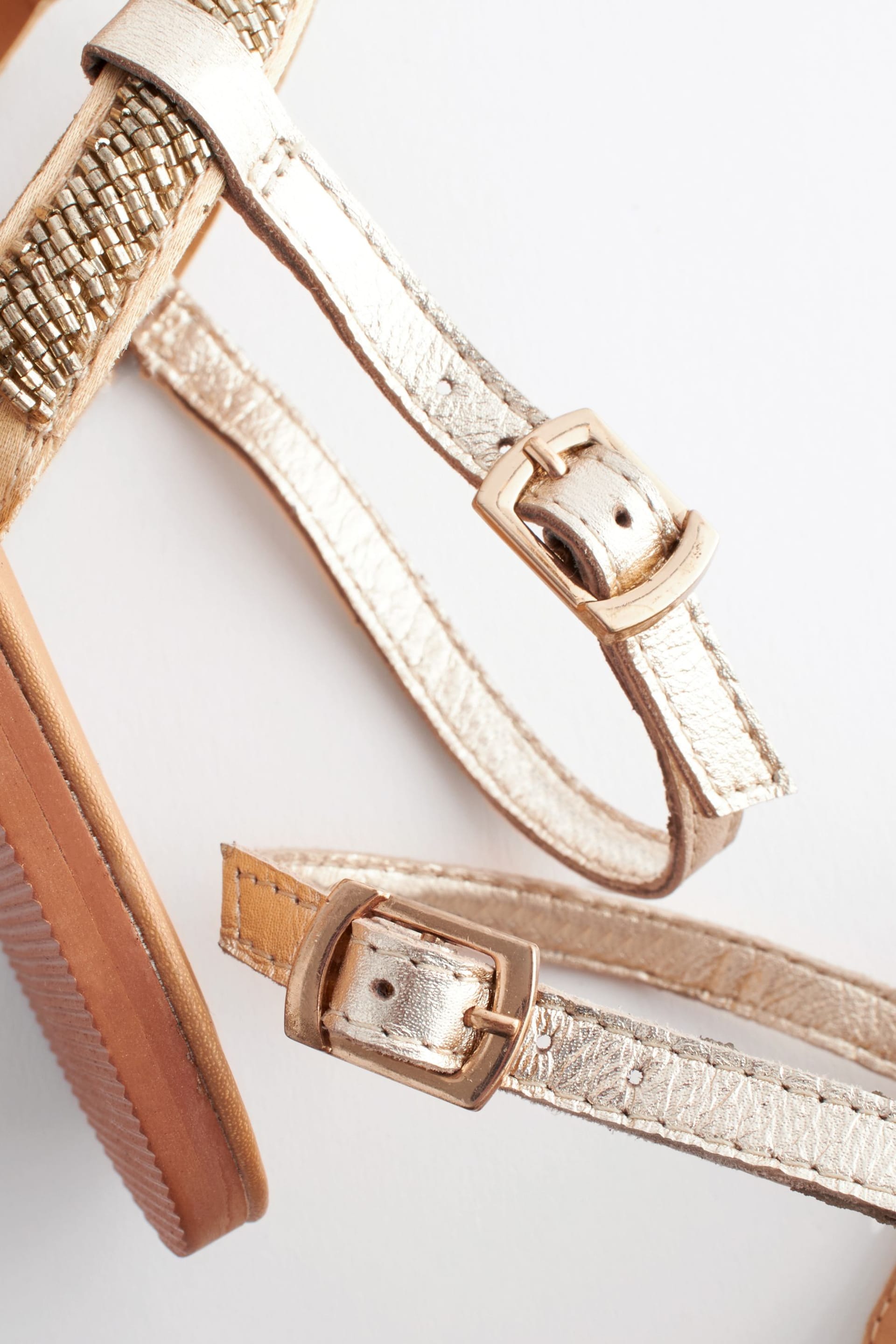 Gold Regular/Wide Fit Forever Comfort® Beaded Slingback Sandals - Image 7 of 7