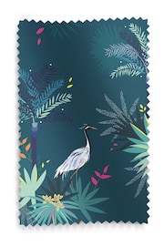 Sara Miller Teal Green Heron Made to Measure 100% Cotton Curtains - Image 8 of 8