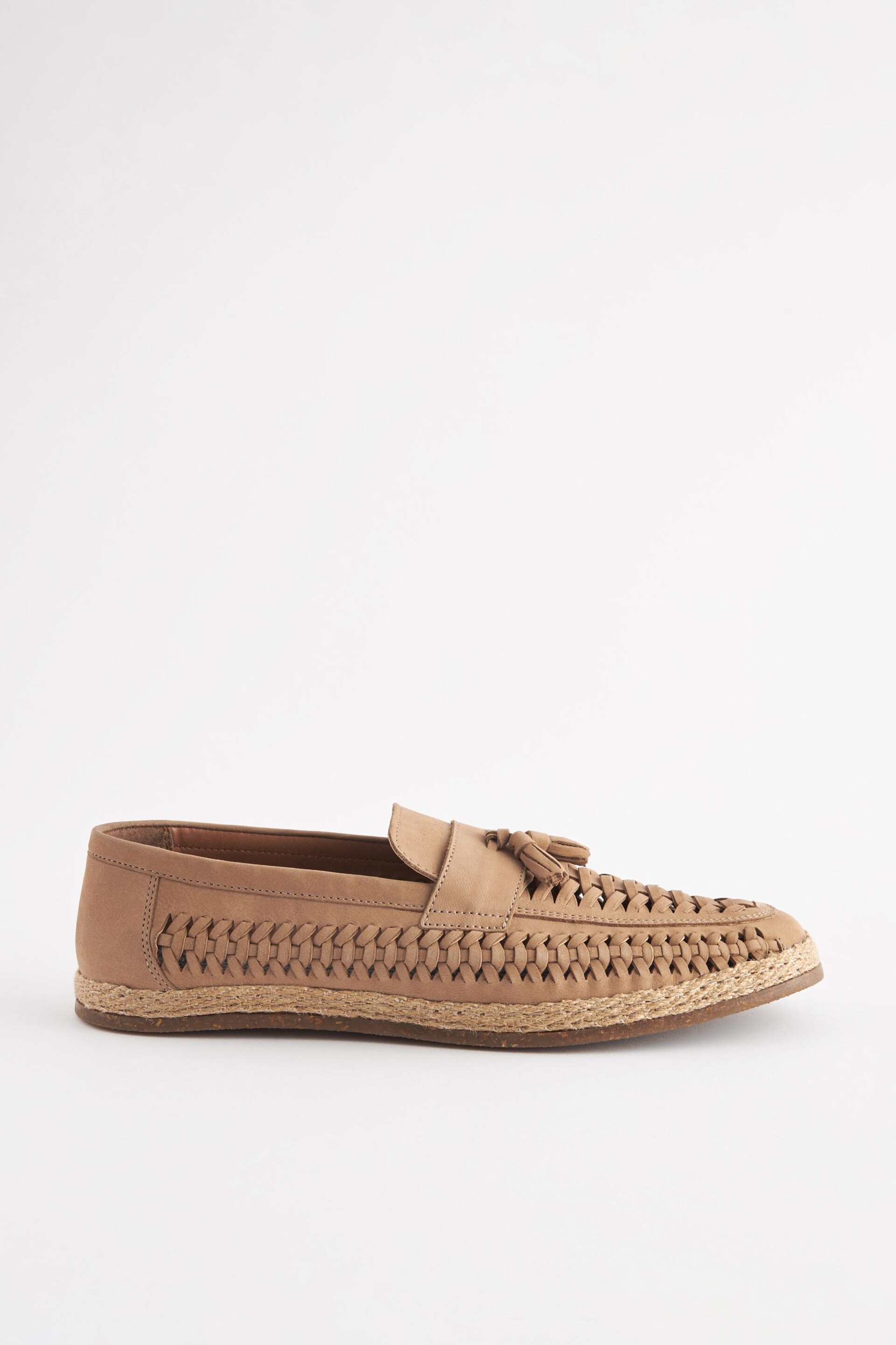 Stone Leather Woven Loafers - Image 3 of 7