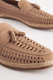 Stone Leather Woven Loafers - Image 4 of 7