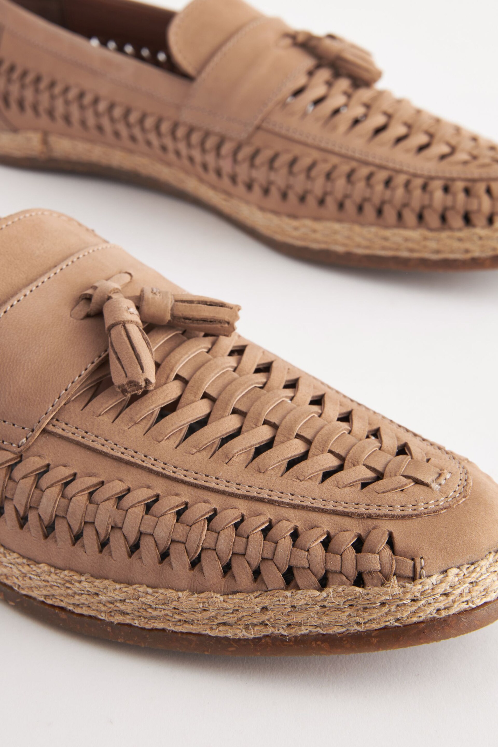 Stone Leather Woven Loafers - Image 4 of 7