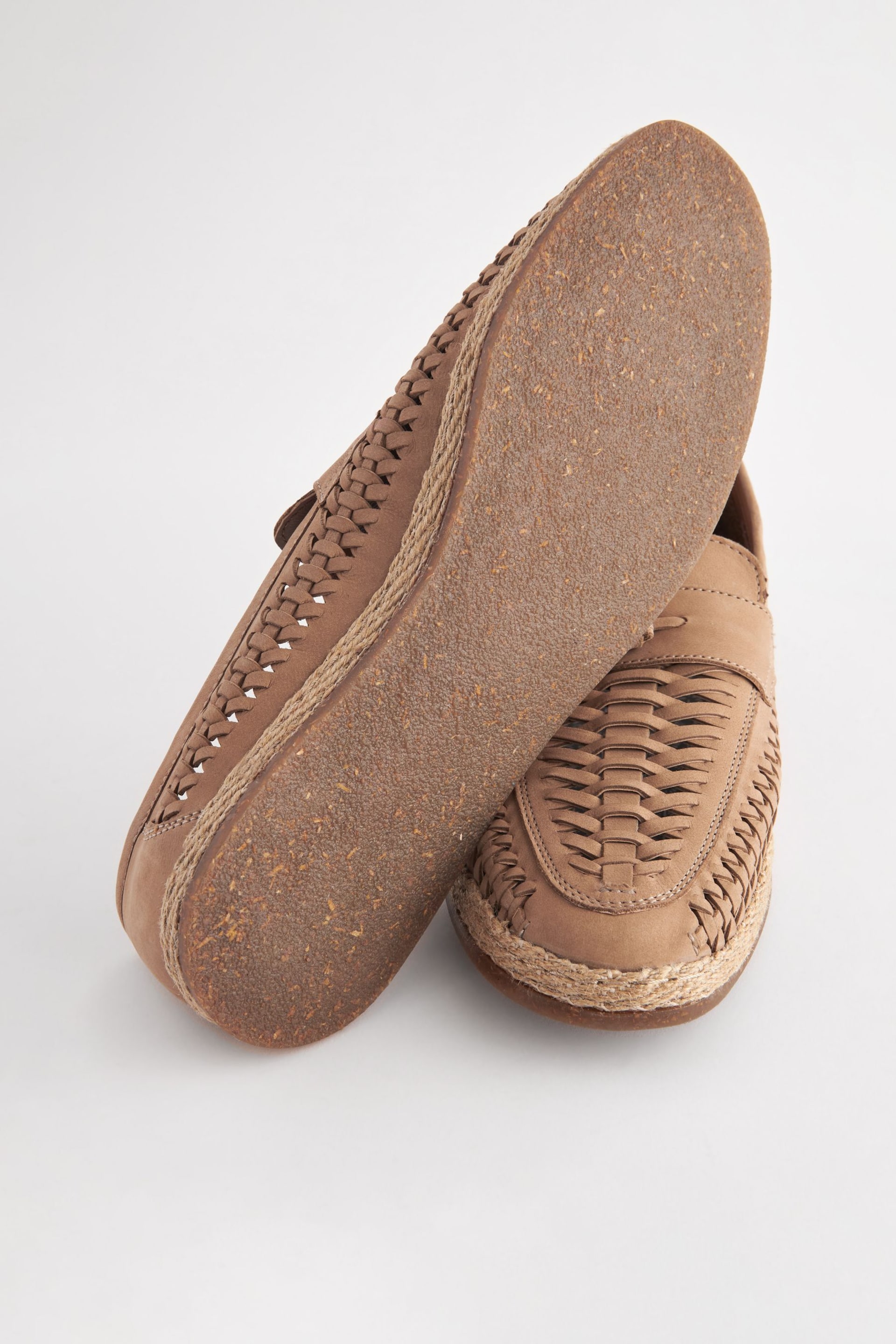 Stone Leather Woven Loafers - Image 7 of 7