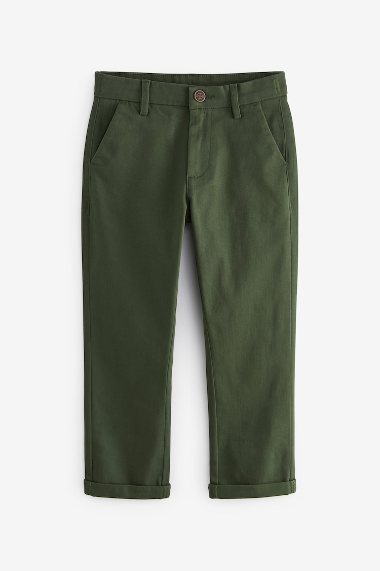 Dark Green Regular Fit Stretch Chino Trousers (3-17yrs) - Image 1 of 3