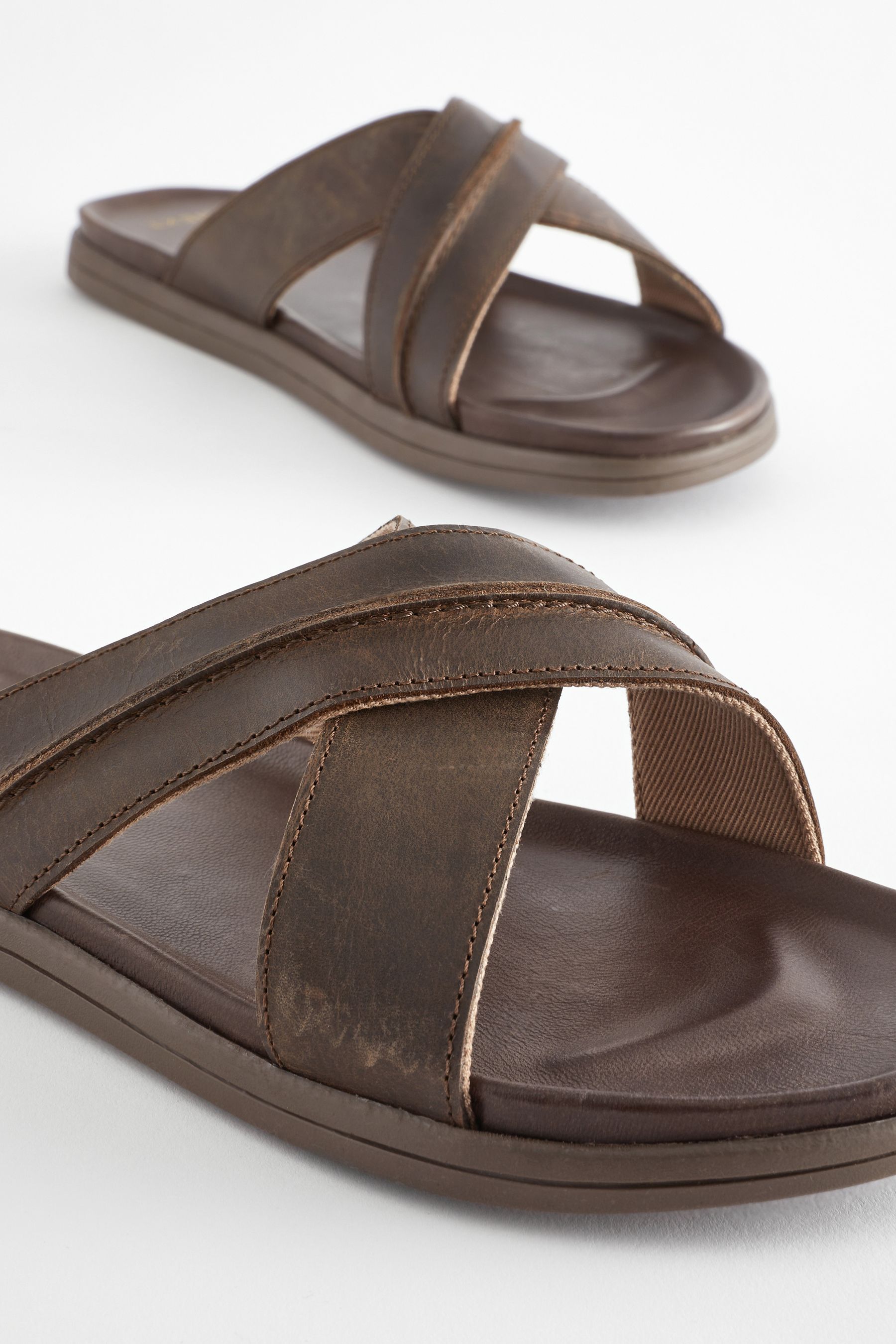 Next mens leather sandals hotsell