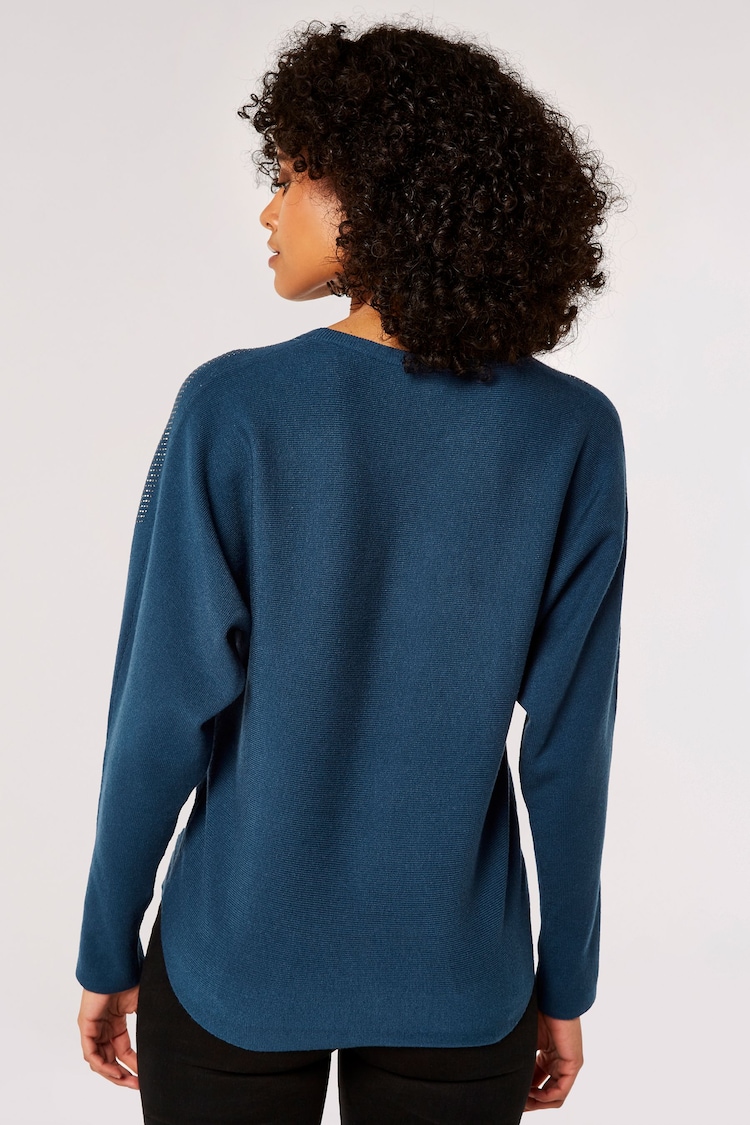 Apricot Blue Chandelier Stud Batwing Jumper - Image 2 of 4