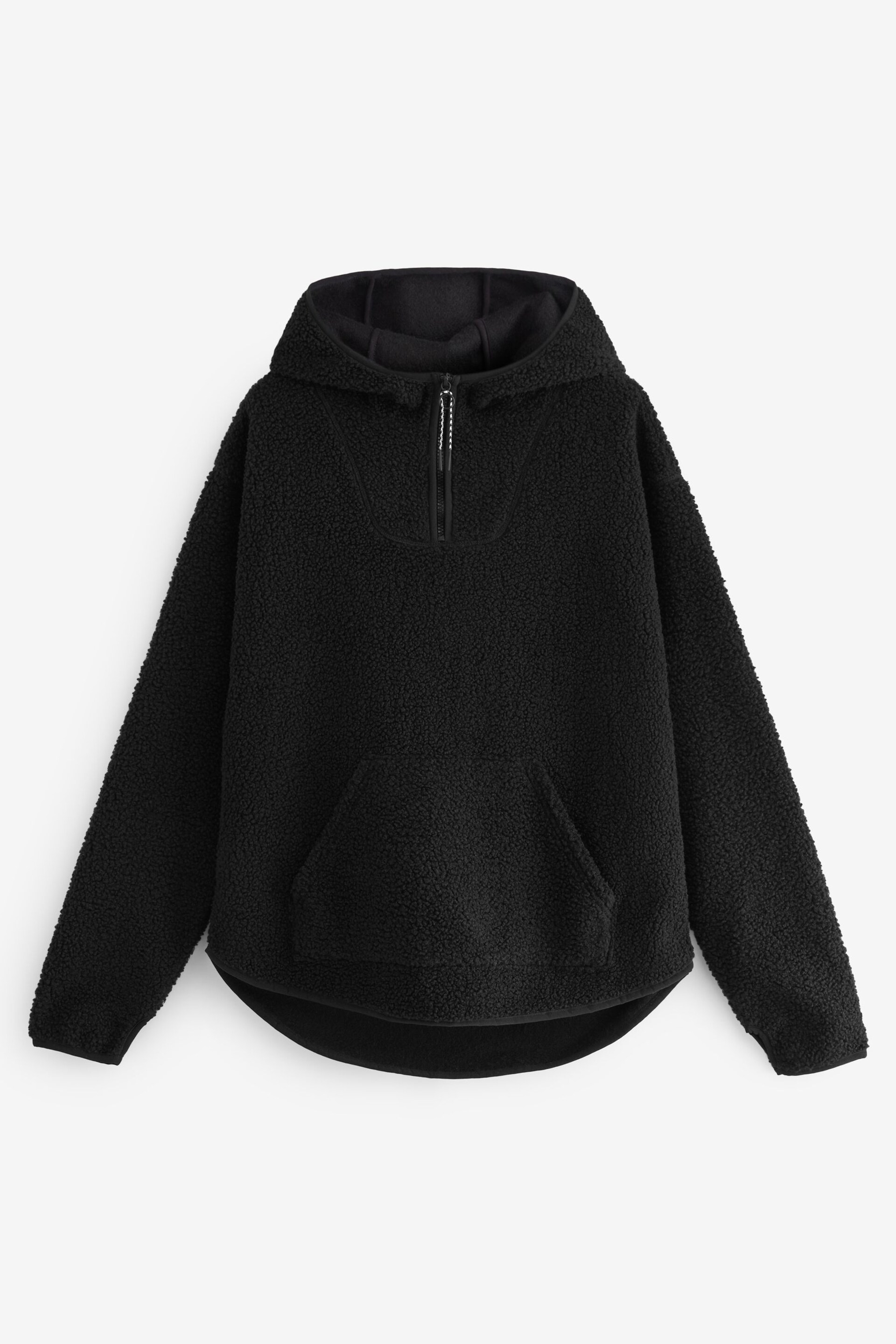 Black Outdoor Next Elements Hooded Teddy Borg Quarter Zip Fleece - Image 2 of 3