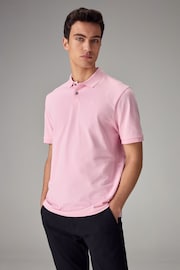 Pink Light Regular Fit Short Sleeve Pique Polo Shirt - Image 1 of 8