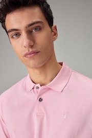 Pink Light Regular Fit Short Sleeve Pique Polo Shirt - Image 4 of 8