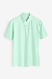 Green Mint Regular Fit Short Sleeve Pique Polo Shirt - Image 6 of 8