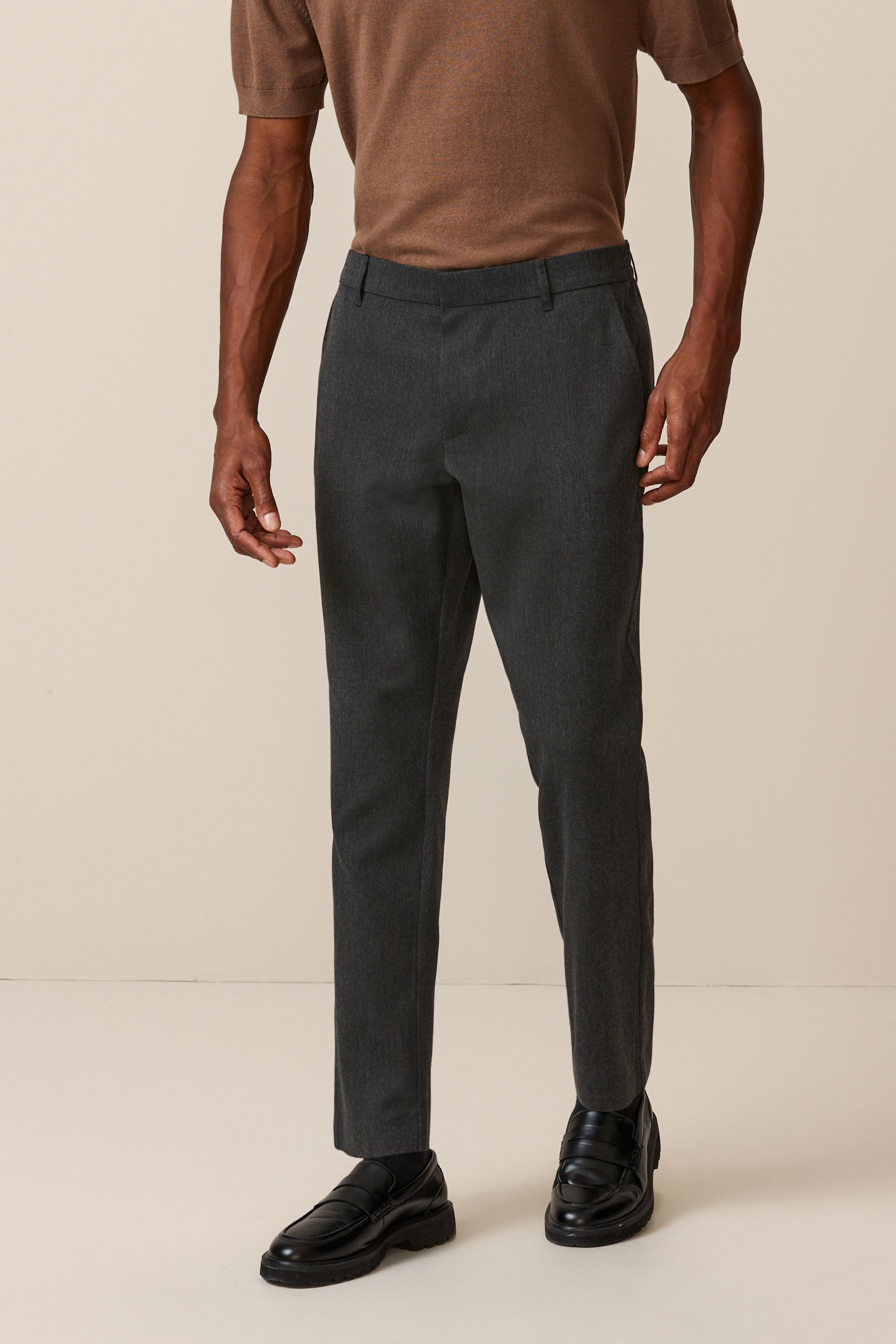 Buy Grey Plain Front Smart Joggers from the Next UK online shop
