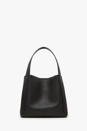 Jasper Conran London Darcey Leather 3 Section Black Hobo Bag - Image 3 of 5