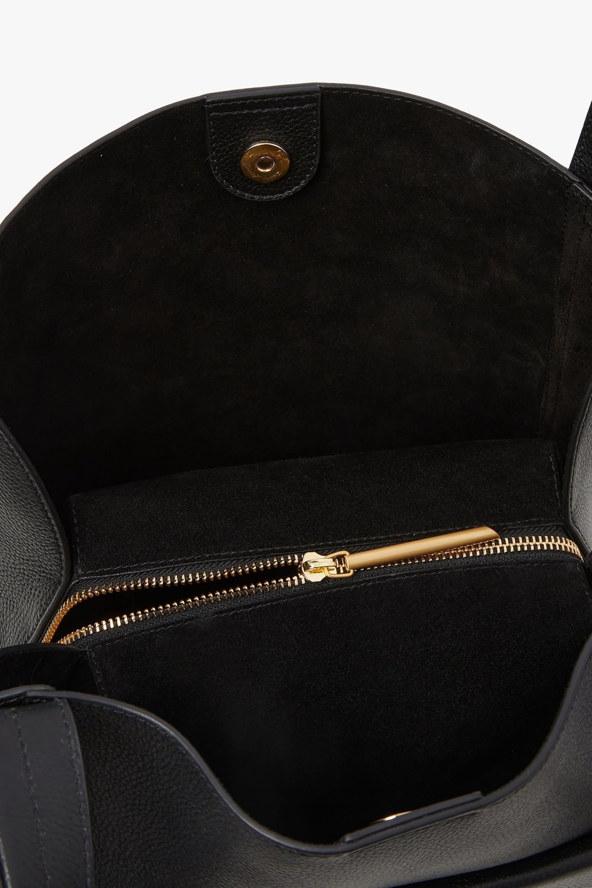 Jasper Conran London Darcey Leather 3 Section Black Hobo Bag - Image 5 of 5