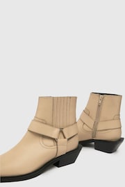 Schuh Azlan Leather Hardware Western Cream Boots - Image 4 of 4